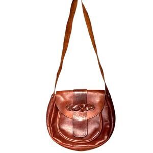 Leather Vintage Brown Saddle Bag Davey's Worcester MA Boho Indie Retro